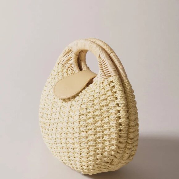 Handmade Bamboo Round Bag (Yellow) - Picture 1 of 3